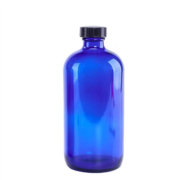 16oz blue glass bottle